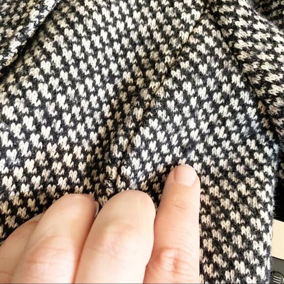 LOFT Cotton Wool Blend Double Breasted Peacoat Winter Pea Coat Buttons XS Black - Picture 14 of 16